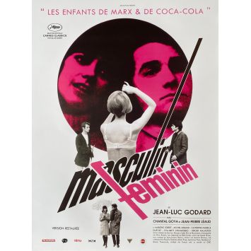 MASCULIN FEMININ Affiche de film- 40x54 cm. - 1966/R2005 - Jean-Pierre Léaud, Jean-Luc Godard