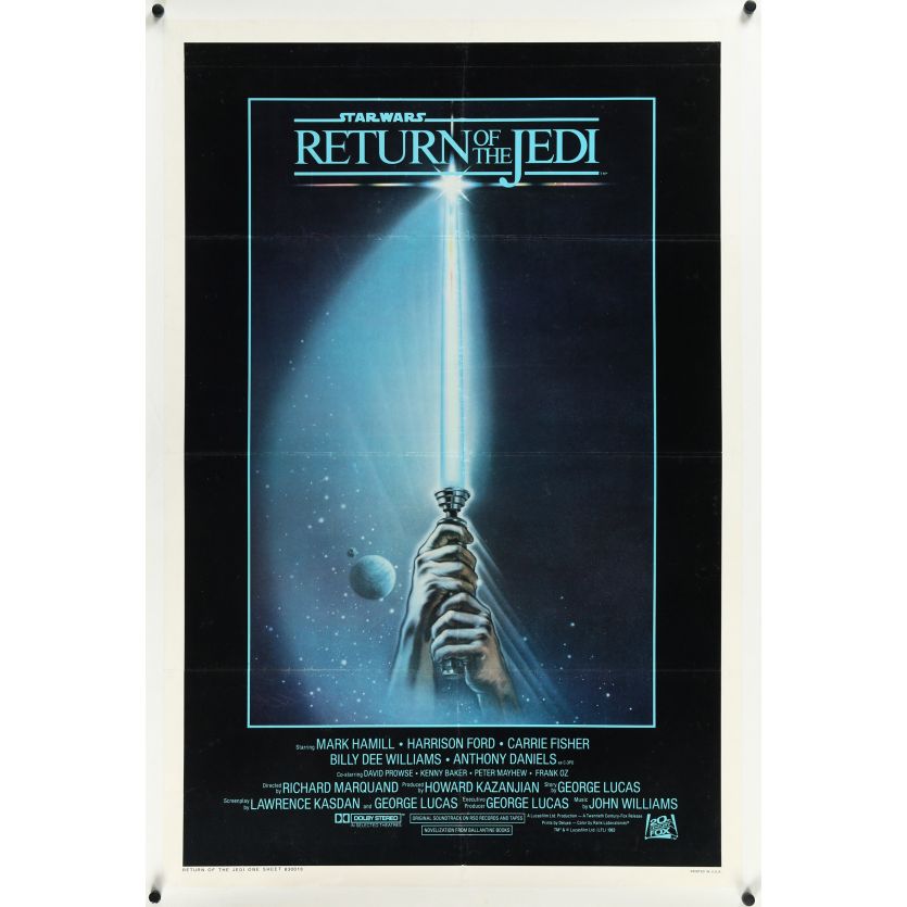 STAR WARS - LE RETOUR DU JEDI Affiche de film- 69x104 cm. - 1983 - Harrison Ford, Richard Marquand