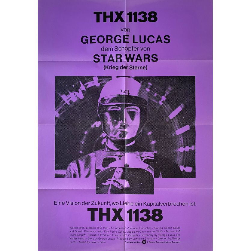 THX 1138 Movie Poster- 28x40 in. - 1971 - George Lucas, Robert Duvall