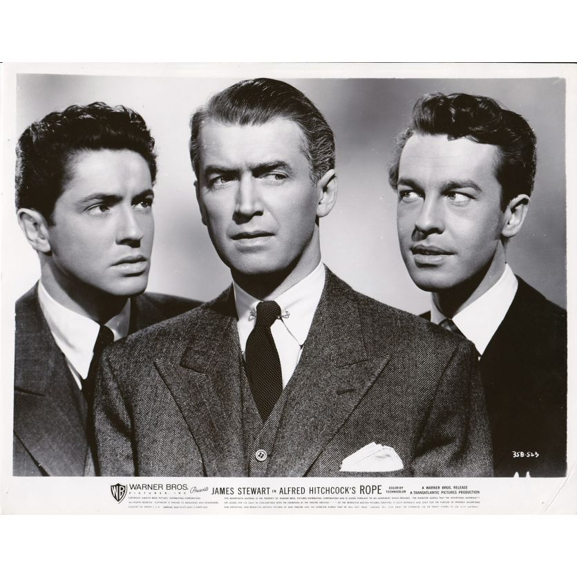 LA CORDE Photo de presse 358-523 - 20x25 cm. - 1948 - James Stewart, Alfred Hitchcock