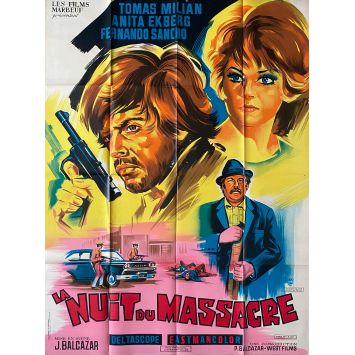 LA NUIT DU MASSACRE Affiche de film Litho - 120x160 cm. - 1968 - Tomas Milian, Anita Ekberg, Jaime Jesús Balcázar