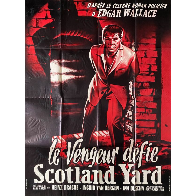 LE VENGEUR DEFIE SCOTLAND YARD Affiche de film- 120x160 cm. - 1960 - Heinz Drache, Karl Anton