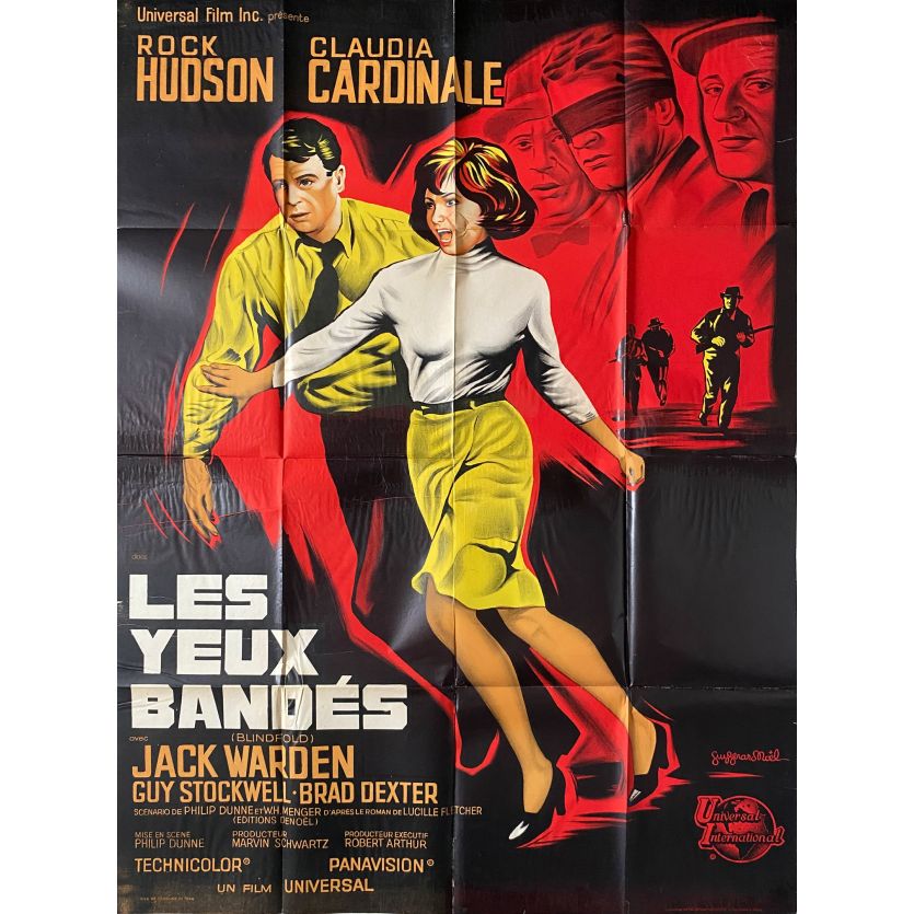 LES YEUX BANDES Affiche de film- 120x160 cm. - 1966 - Rock Hudson, Claudia Cardinale, Philip Dunne