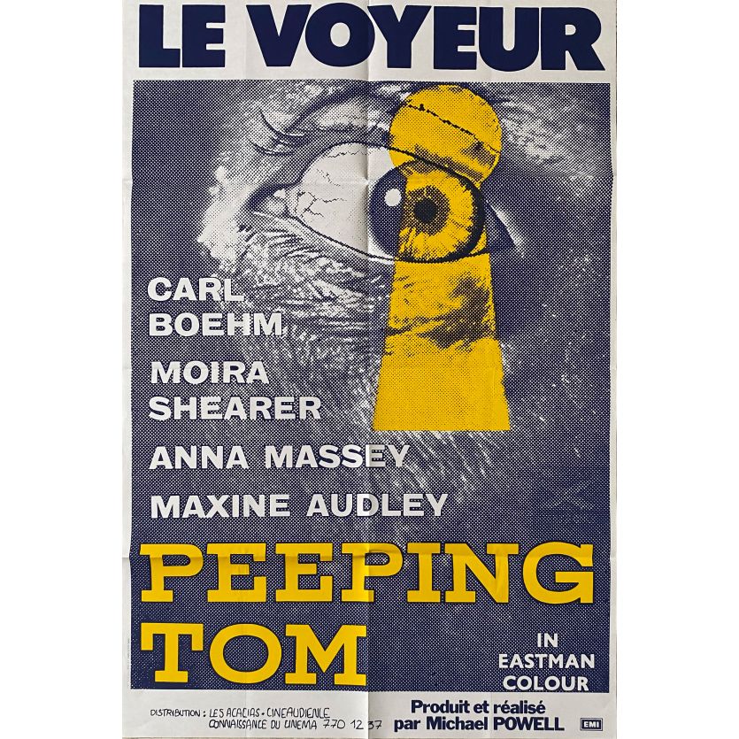 PEEPING TOM Movie Poster- 32x47 in. - 1960/R1980 - Michael Powell, Anna Massey