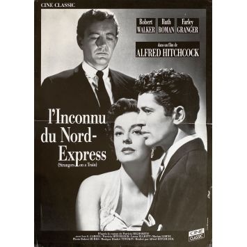 L'INCONNU DU NORD EXPRESS Affiche de film- 40x54 cm. - 1951/R1980 - Farley Granger, Alfred Hitchcock