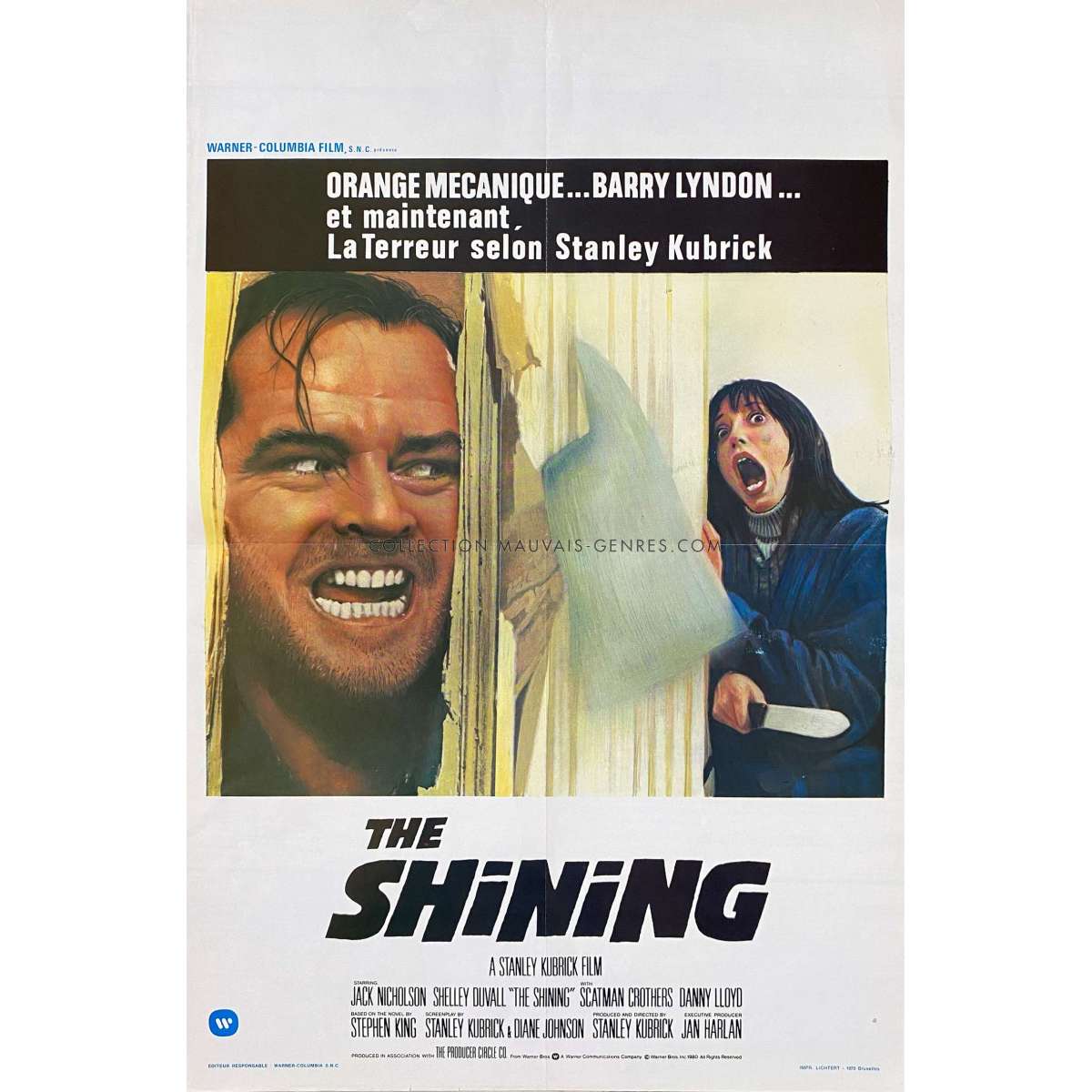 SHINING Belgian Movie Poster - 14x21 in. - 1980