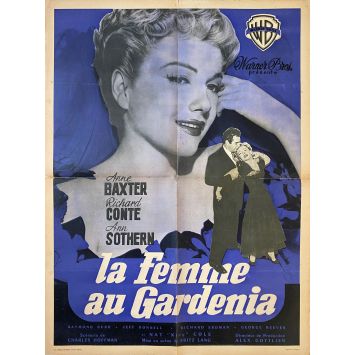 LA FEMME AU GARDENIA Affiche de film LITHO. - 60x80 cm. - 1953 - Anne Baxter, Fritz Lang