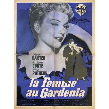 THE BLUE GARDENIA Movie Poster LITHO. - 23x32 in. - 1953 - Fritz Lang, Anne Baxter