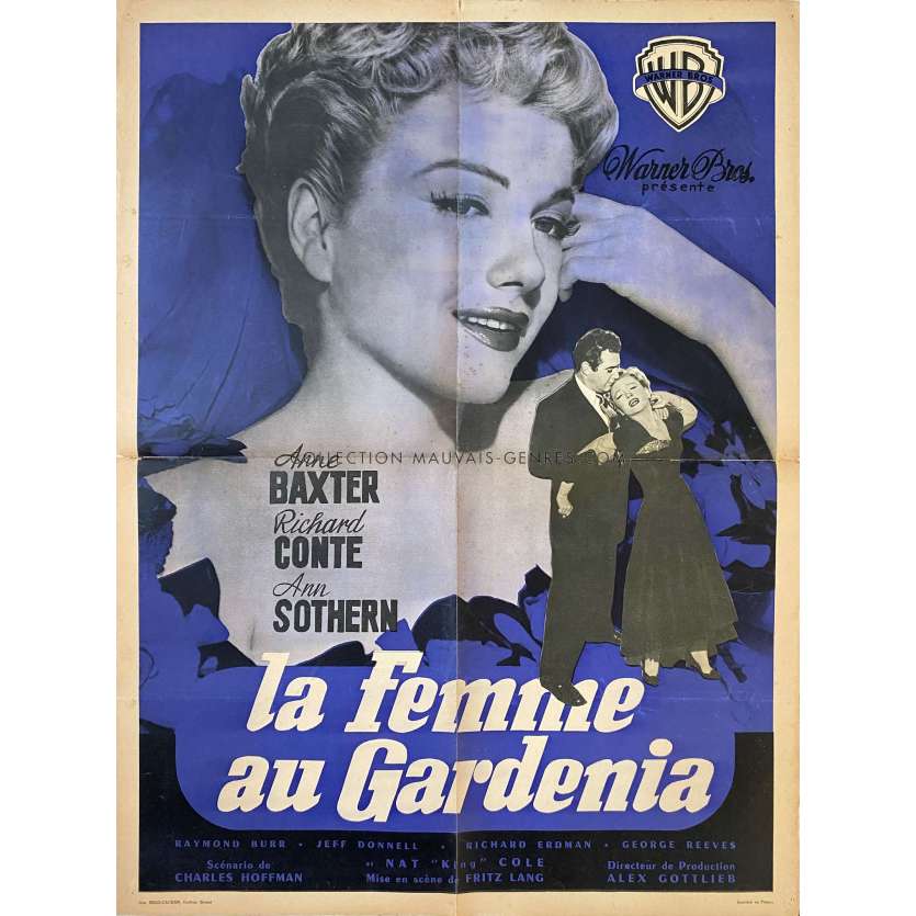 THE BLUE GARDENIA Movie Poster LITHO. - 23x32 in. - 1953 - Fritz Lang, Anne Baxter