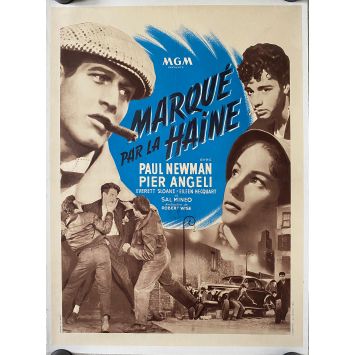 MARQUE PAR LA HAINE Affiche de film entoilée- 60x80 cm. - 1956 - Paul Newman, Robert Wise