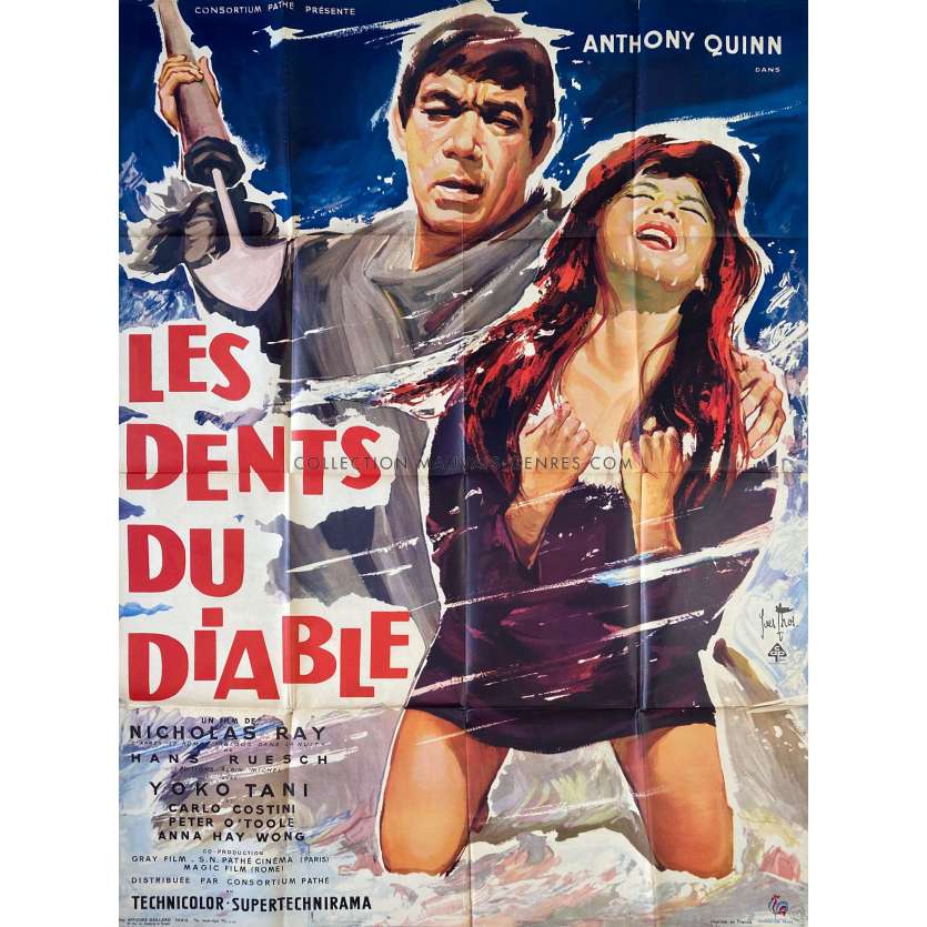 LES DENTS DU DIABLE Affiche de film- 120x160 cm. - 1960 - Anthony Quinn, Nicholas Ray