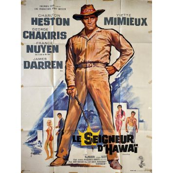 LE SEIGNEUR D'HAWAI Affiche de film- 120x160 cm. - 1962 - Charlton Heston, Guy Green