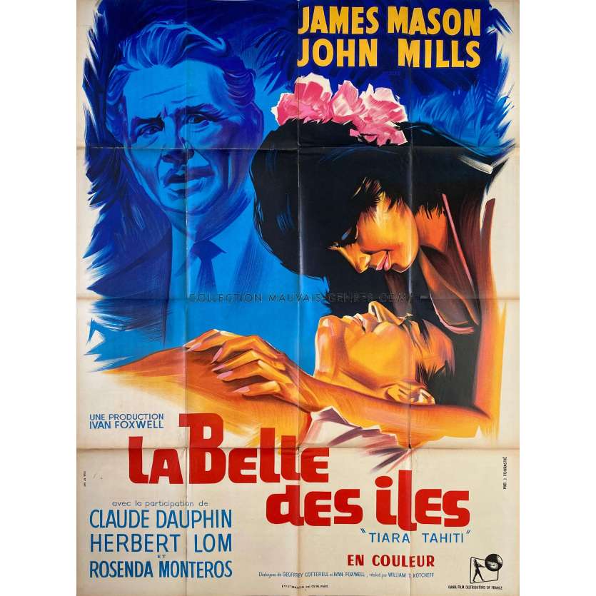 TIARA TAHITI Movie Poster- 47x63 in. - 1962 - Ted Kotcheff, James Mason