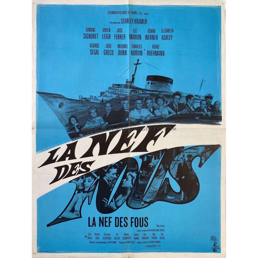 SHIP OF FOOLS Movie Poster- 23x32 in. - 1965 - Stanley Kramer, Vivian Leigh