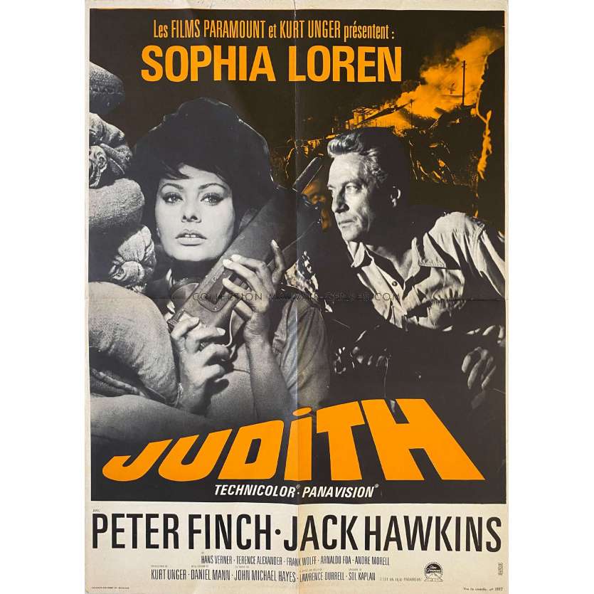 JUDITH Movie Poster- 23x32 in. - 1966 - Daniel Mann, Sophia Loren
