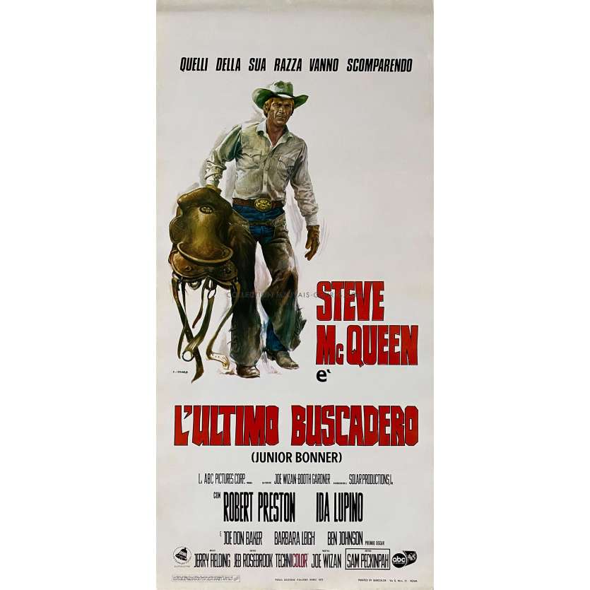 JUNIOR BOONER Affiche de film- 33x71 cm. - 1972 - Steve McQueen, Sam Peckinpah