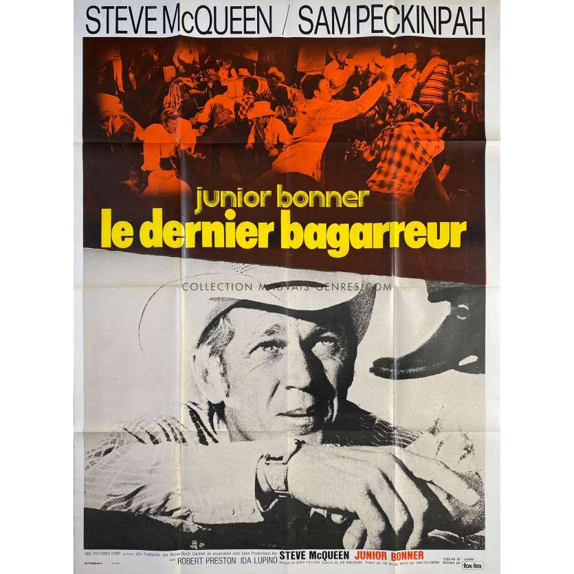 JUNIOR BOONER Affiche de film- 120x160 cm. - 1972 - Steve McQueen, Sam Peckinpah