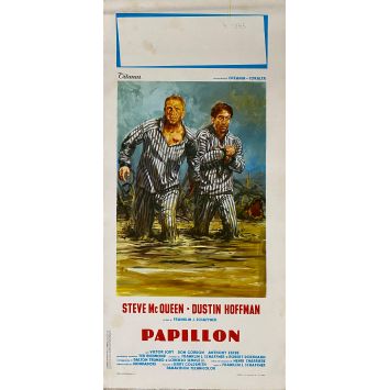PAPILLON Affiche de film- 33x71 cm. - 1973 - Steve McQueen, Franklin J. Schaffner