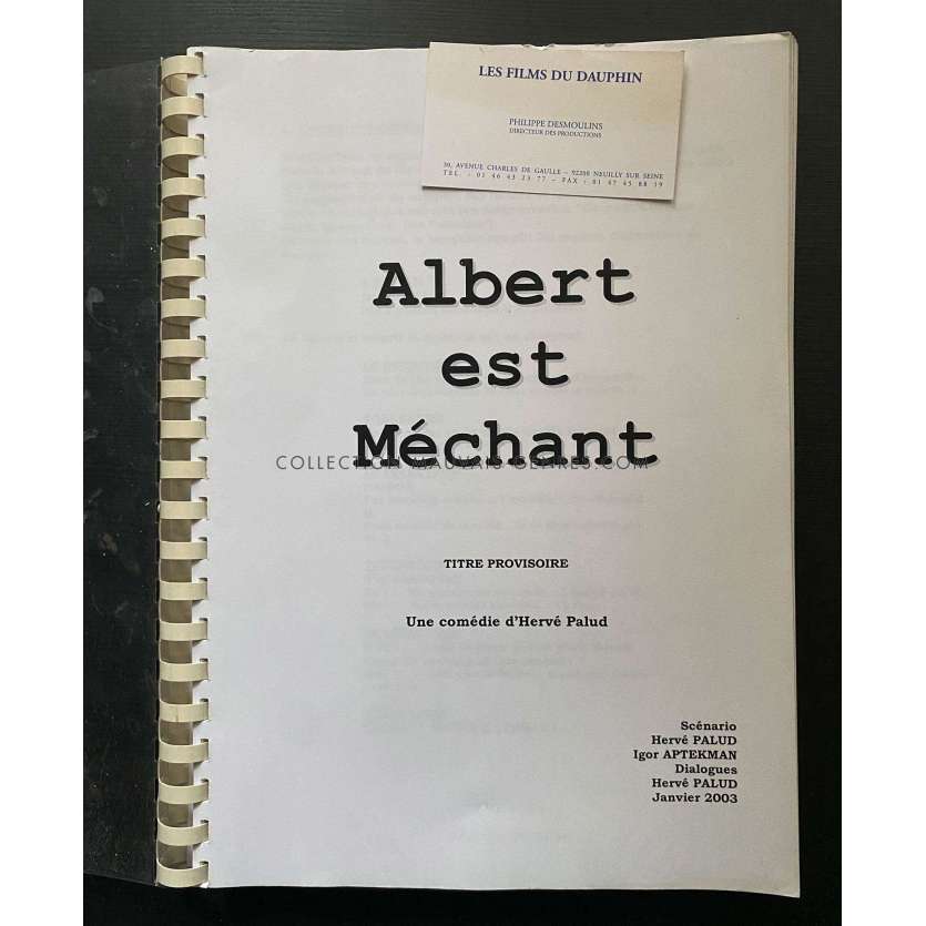 ALBERT EST MÉCHANT Movie Script 136p - 9x12 in. - 2004 - Hervé Palud, Michel Serrault