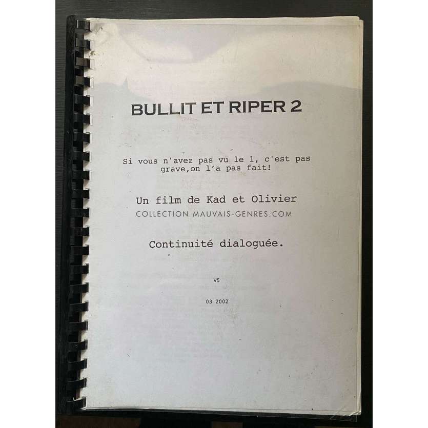 BULLIT ET RIPER Movie Script 129p - 9x12 in. - 2020 - Olivier Baroux, Kad Merad