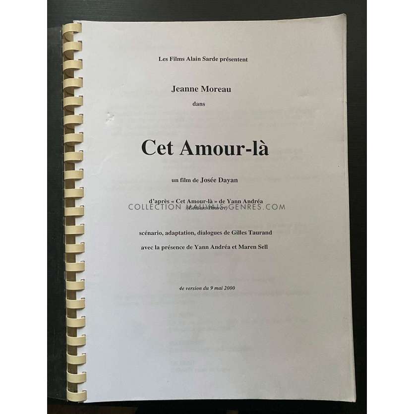 CET AMOUR LA Movie Script 120p - 9x12 in. - 2001 - Josée Dayan, Jeanne Moreau