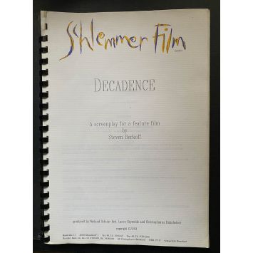 DECADENCE Scénario en anglais, 75p - 21x30 cm. - 1994 - Joan Collins , Steven Berkoff