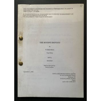 THE BOURNE IDENTITY Movie Script En français, 93p - 9x12 in. - 2002 - Doug Liman, Matt Damon