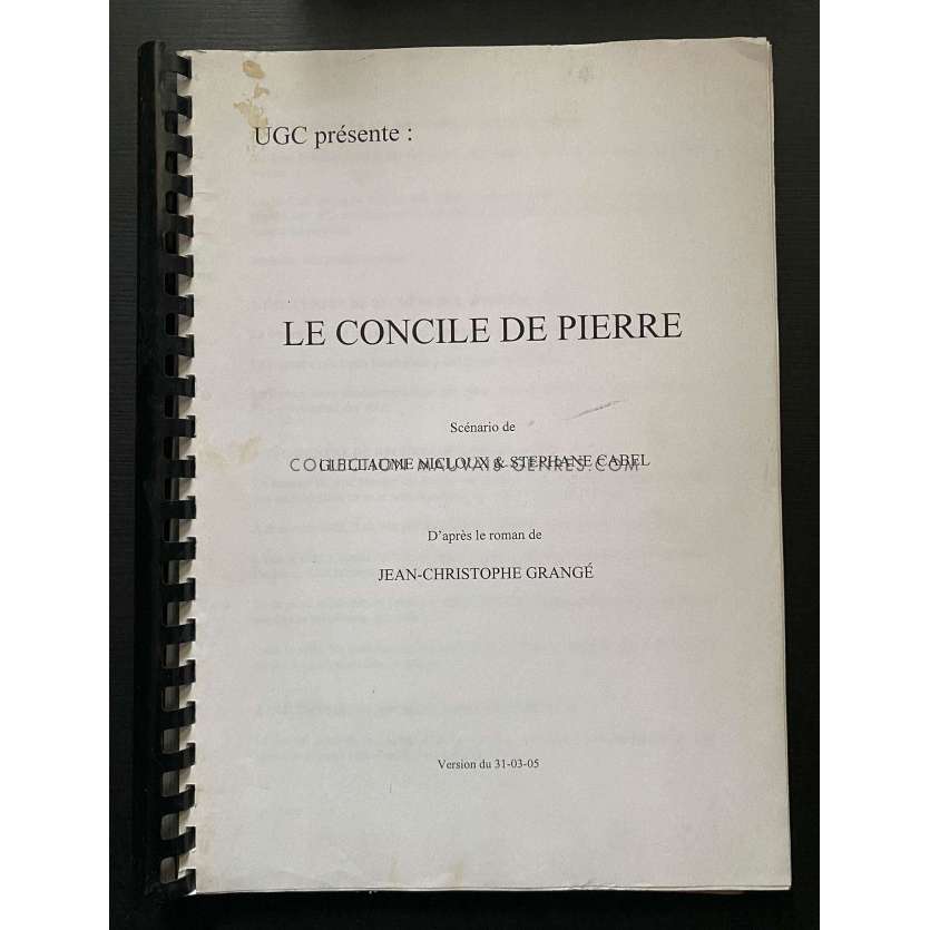 THE STONE COUNCIL Movie Script 104p - 9x12 in. - 2006 - Guillaume Nicloux, Monica Bellucci, Catherine Deneuve