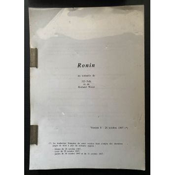 RONIN Movie Script En Français, V8-139p - 9x12 in. - 1998 - John Frankenheimer, Robert de Niro