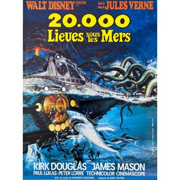 20000 LIEUES SOUS LES MERS Synopsis 4p - 24x30 cm. - 1963/R1970 - Kirk Douglas, Richard Fleisher