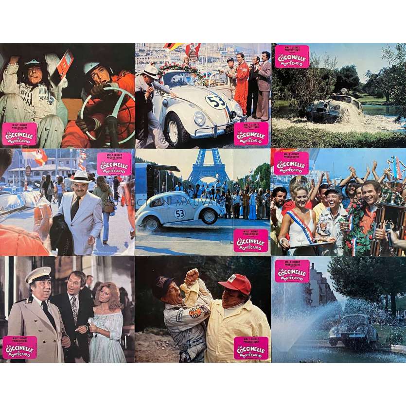LA COCCINELLE A MONTE-CARLO Photos de film x9 - jeu A - 21x30 cm. - 1977 - Dean Jones, Don Knotts, Walt Disney
