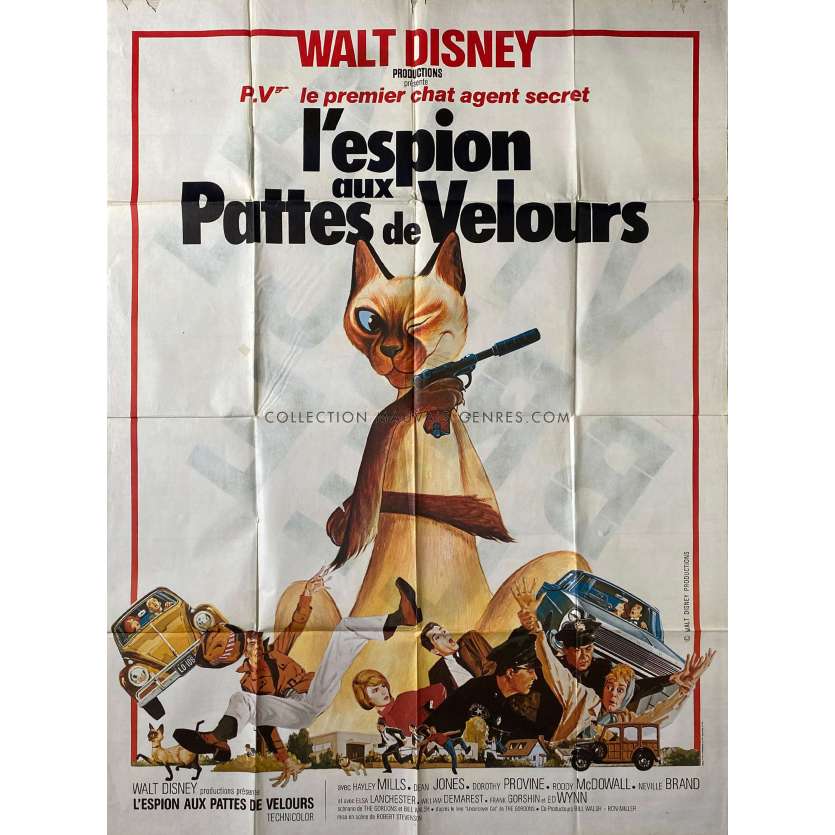 L'ESPION AUX PATTES DE VELOURS affiche de film- 120x160 cm. - 1965 - Dean Jones, Walt Disney