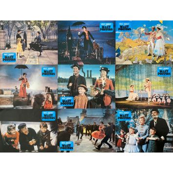 MARY POPPINS Lobby Cards x9 - Set A - 9x12 in. - 1964 - Robert Stevenson, Julie Andrews