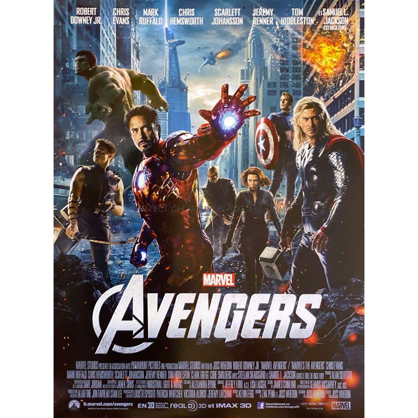 THE AVENGERS Affiche de film- 40x54 cm. - 2012 - Robert Downey Jr., Joss Whedon