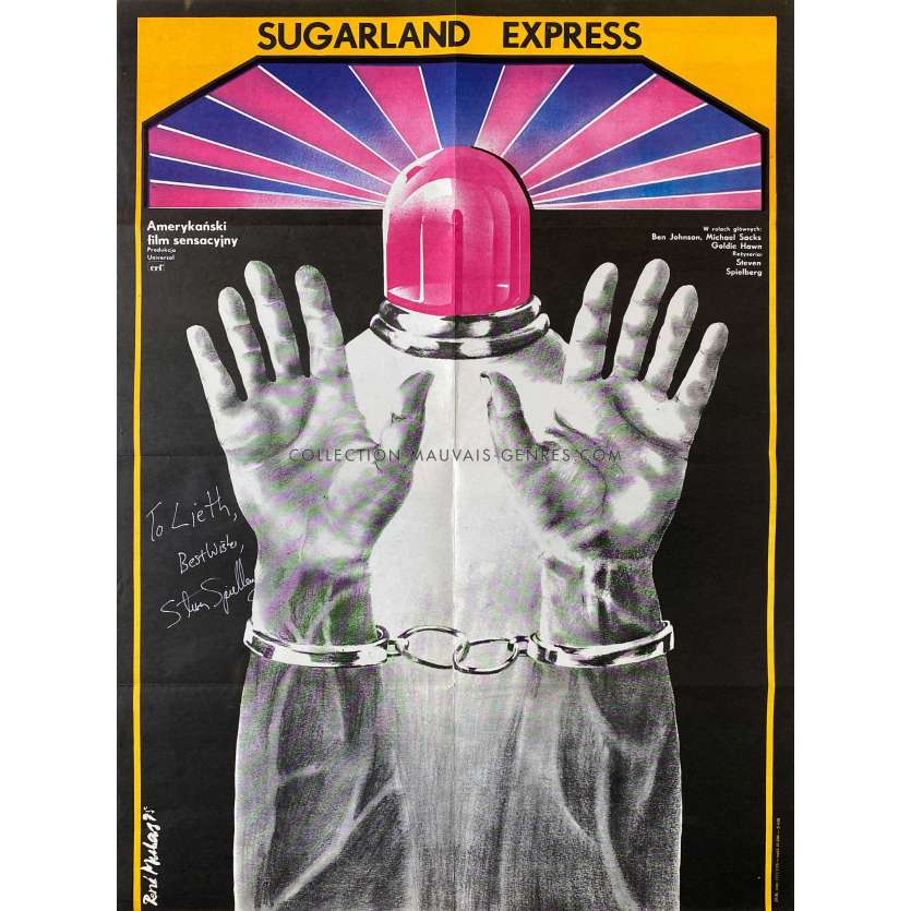 SUGARLAND EXPRESS Affiche signée- 70x100 cm. - 1974 - Goldie Hawn, Steven Spielberg