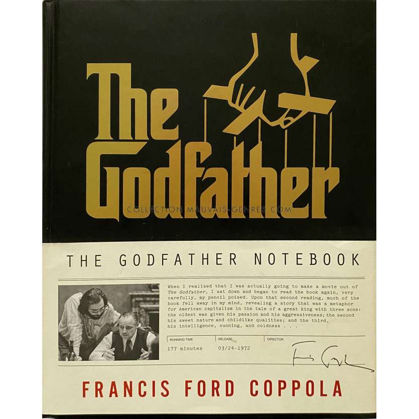 THE GODFATHER NOTEBOOK Livre signé- 22,5x28,5 cm. - 2016 - Marlon Brando, Francis Ford Coppola