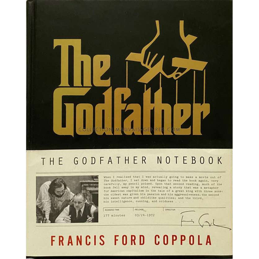 THE GODFATHER NOTEBOOK Signed Book- 9x11,5 in. - 2016 - Francis Ford Coppola, Marlon Brando