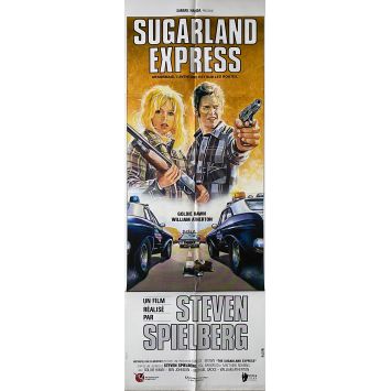 THE SUGARLAND EXPRESS Movie Poster- 23x63 in. - 1974/R1980 - Steven Spielberg, Goldie Hawn