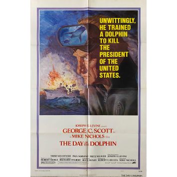 THE DAY OF THE DOLPHIN Movie Poster- 27x41 in. - 1973 - Mike Nichols, George C. Scott