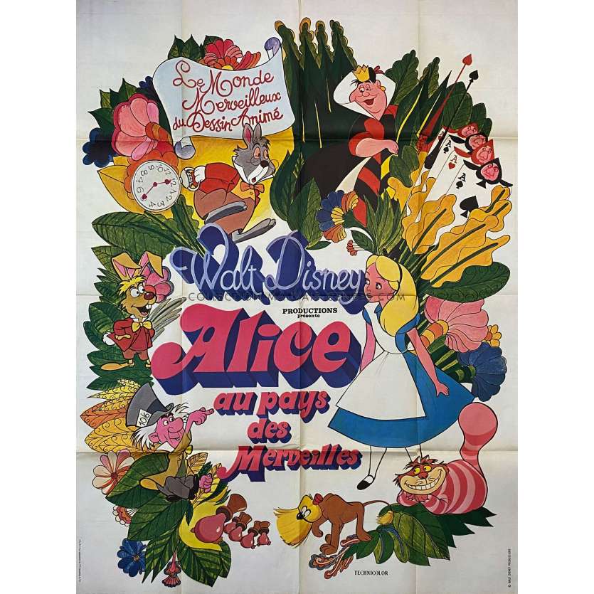 ALICE IN WONDERLAND Movie Poster- 47x63 in. - 1951/R1970 - Walt Disney, Ed Wynn