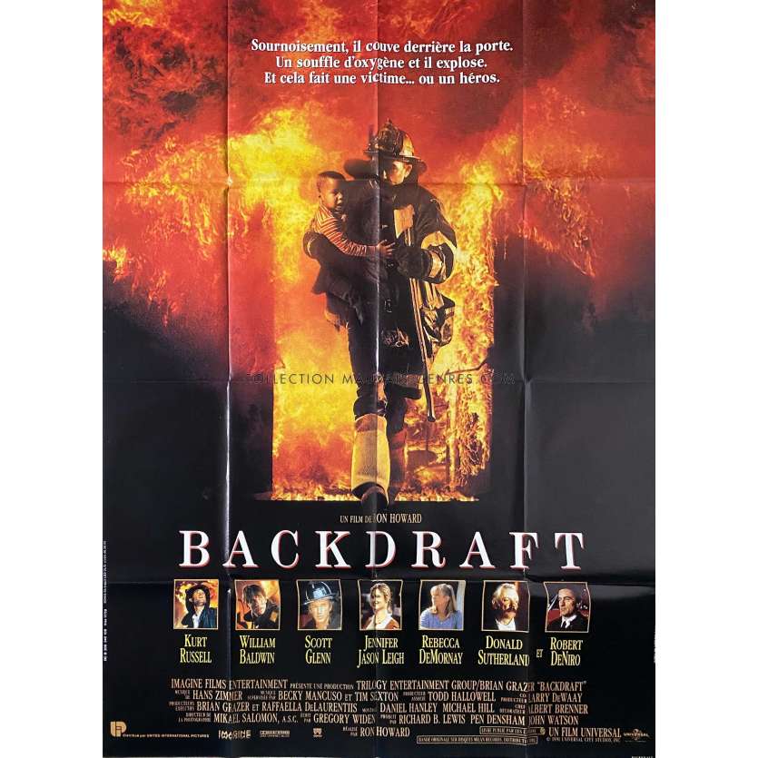 BACKDRAFT affiche de film- 120x160 cm. - 1991 - Kurt Russel, Ron Howard