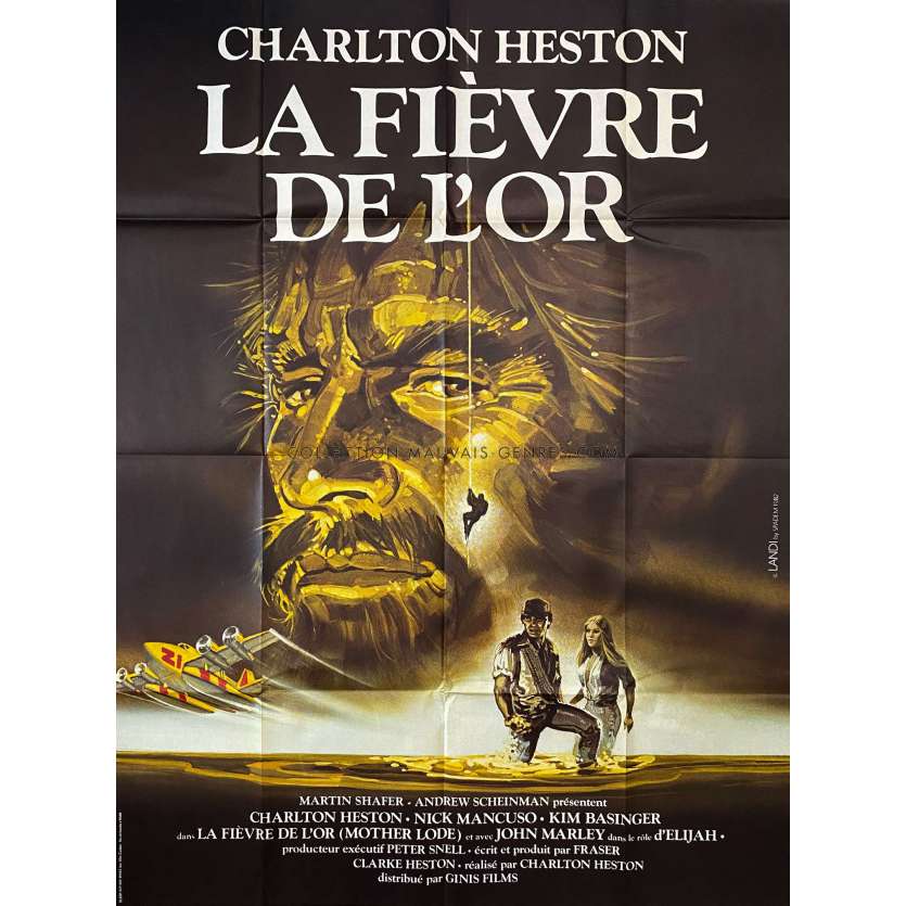 LA FIEVRE DE L'OR affiche de film- 120x160 cm. - 1982 - Kim Basinger, Charlton Heston