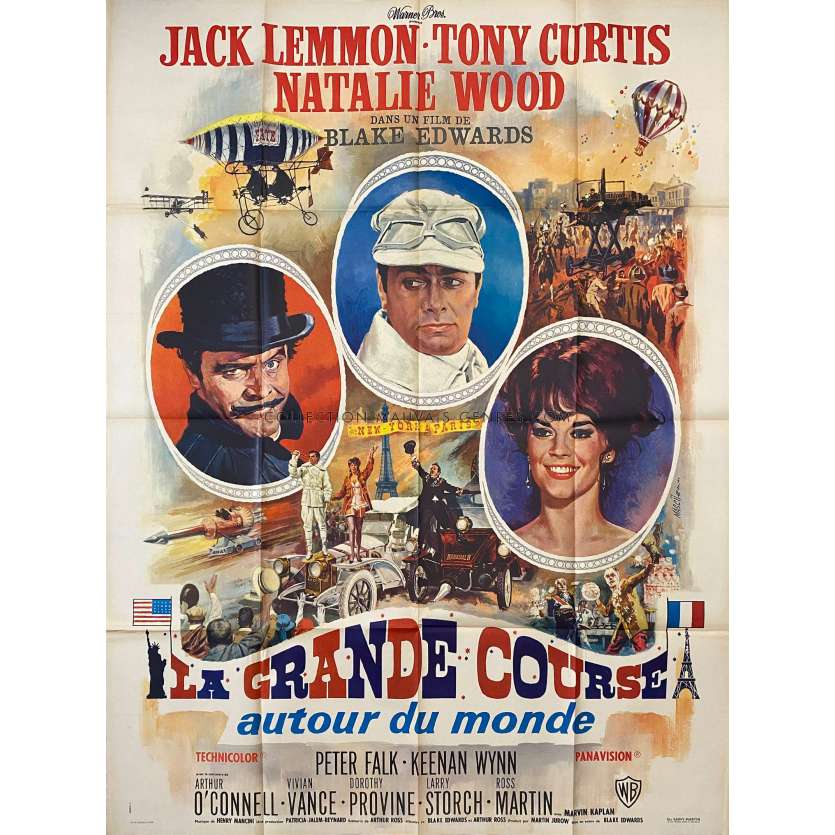 LA GRANDE COURSE AUTOUR DU MONDE affiche de film Style A - hourras - 120x160 cm. - 1965 - Tony Curtis, Blake Edwards