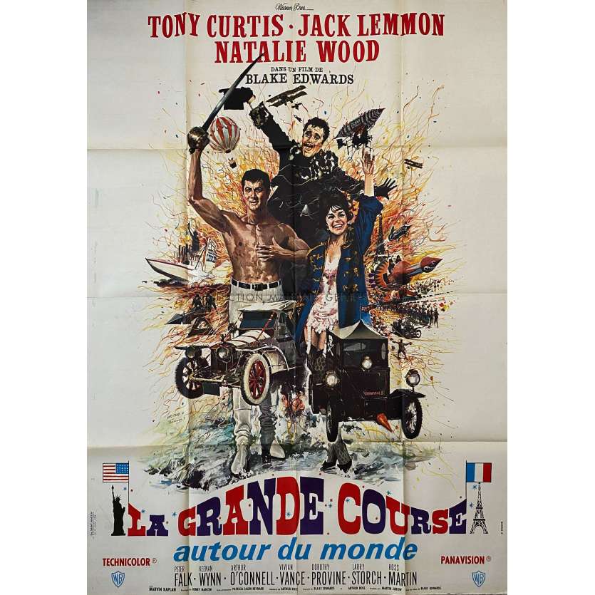 LA GRANDE COURSE AUTOUR DU MONDE affiche de film Style B - 120x160 cm. - 1965 - Tony Curtis, Blake Edwards