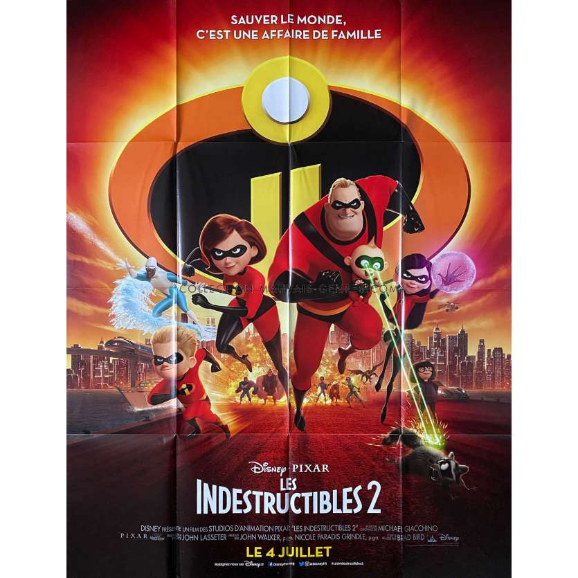 INCREDIBLES 2 Movie Poster- 47x63 in. - 2018 - Brad Bird, Samuel L. Jackson