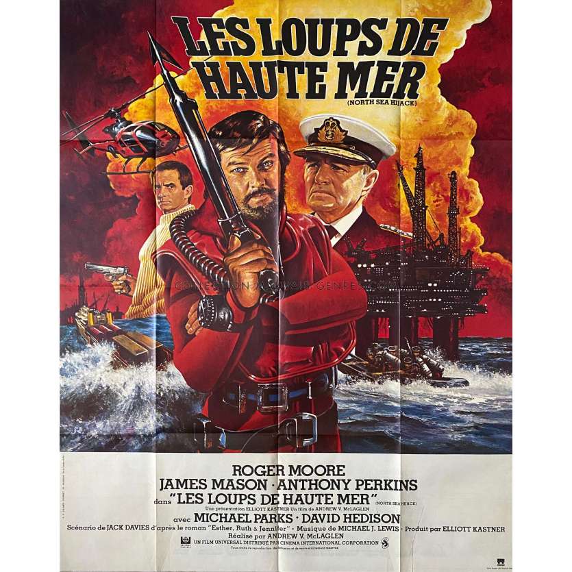 LES LOUPS DE HAUTE MER affiche de film- 120x160 cm. - 1980 - Roger Moore, Andrew V. McLaglen