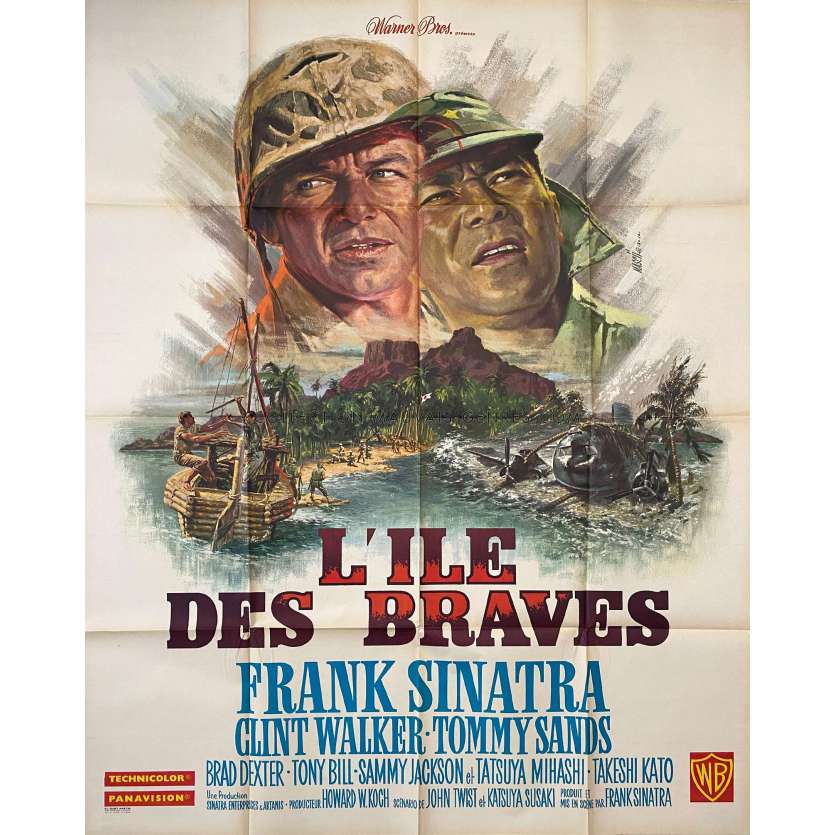 L'ILE DES BRAVES affiche de film- 120x160 cm. - 1965 - Tatsuya Mihashi, Frank Sinatra