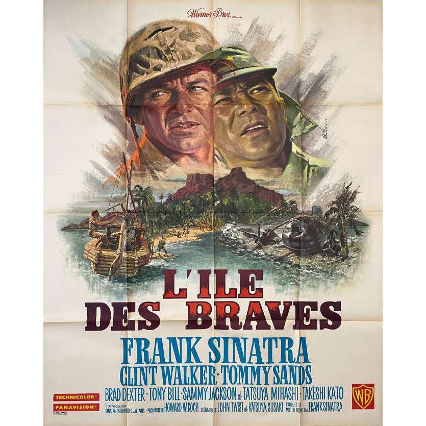 NONE BUT THE BRAVE Movie Poster- 47x63 in. - 1965 - Frank Sinatra, Tatsuya Mihashi