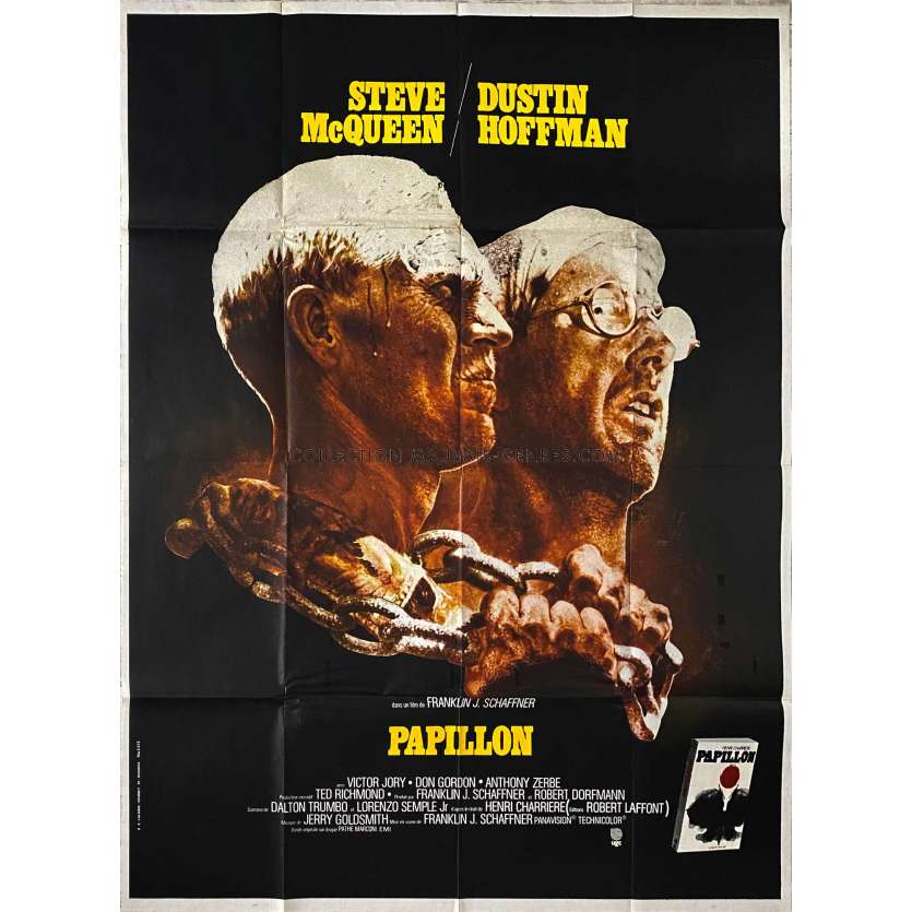 PAPILLON affiche de film- 120x160 cm. - 1973 - Steve McQueen, Franklin J. Schaffner