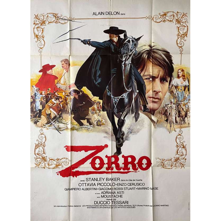 ZORRO affiche de film- 120x160 cm. - 1975 - Alain Delon, Duccio Tessari